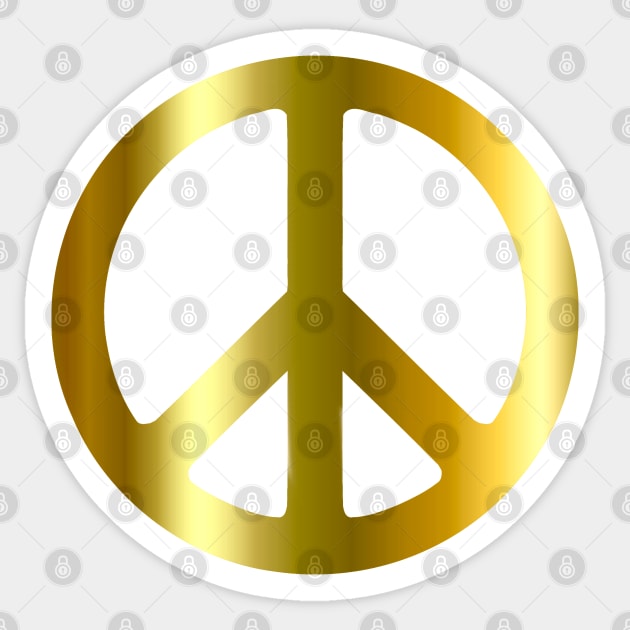 Solid gold World Peace Art Graffiti Activist Sticker by PlanetMonkey